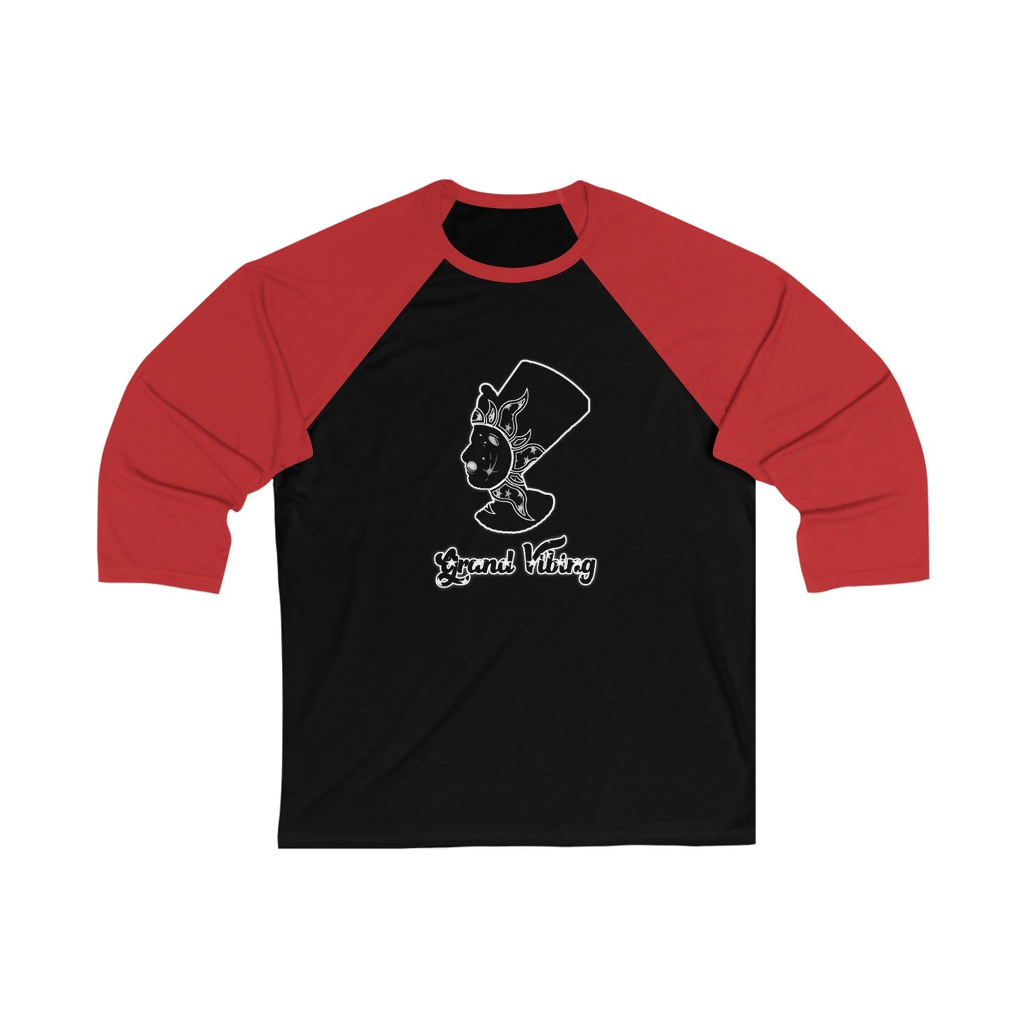 Grand Vibing 3\4 Sleeve Baseball Tee (BnW Logo) - Queens
