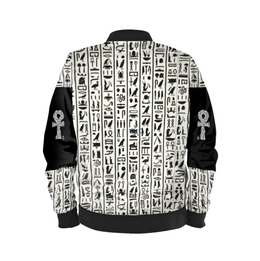 Hiero-Ankh Origins Reversible Silk Bomber Jacket