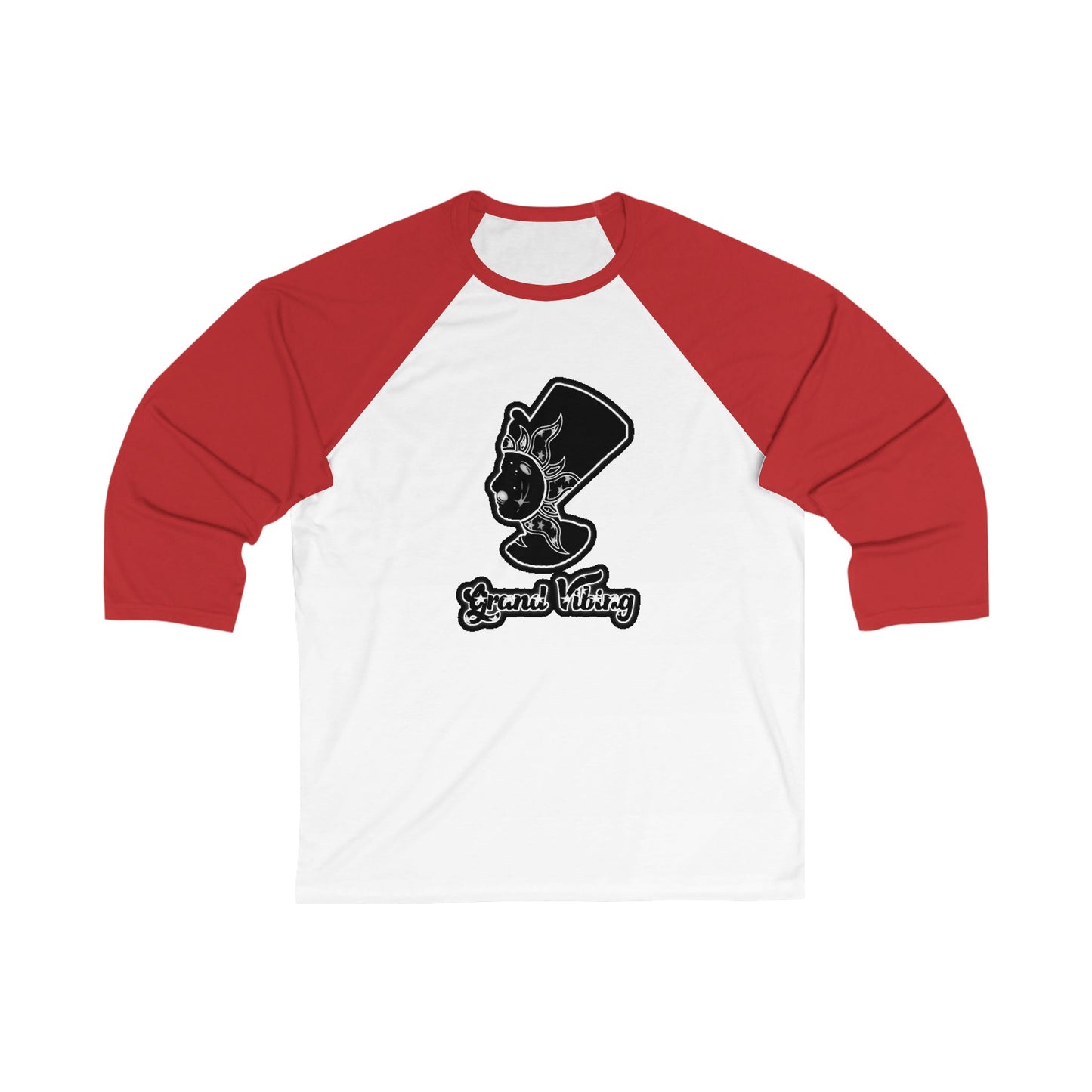 Grand Vibing 3\4 Sleeve Baseball Tee (BnW Logo) - Queens