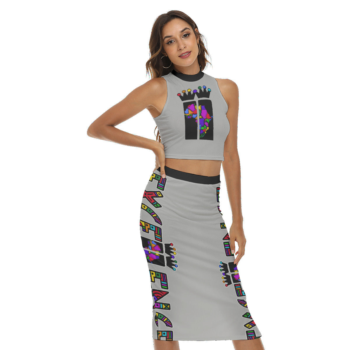 ExceLLence Tank Top & Split High Skirt Set