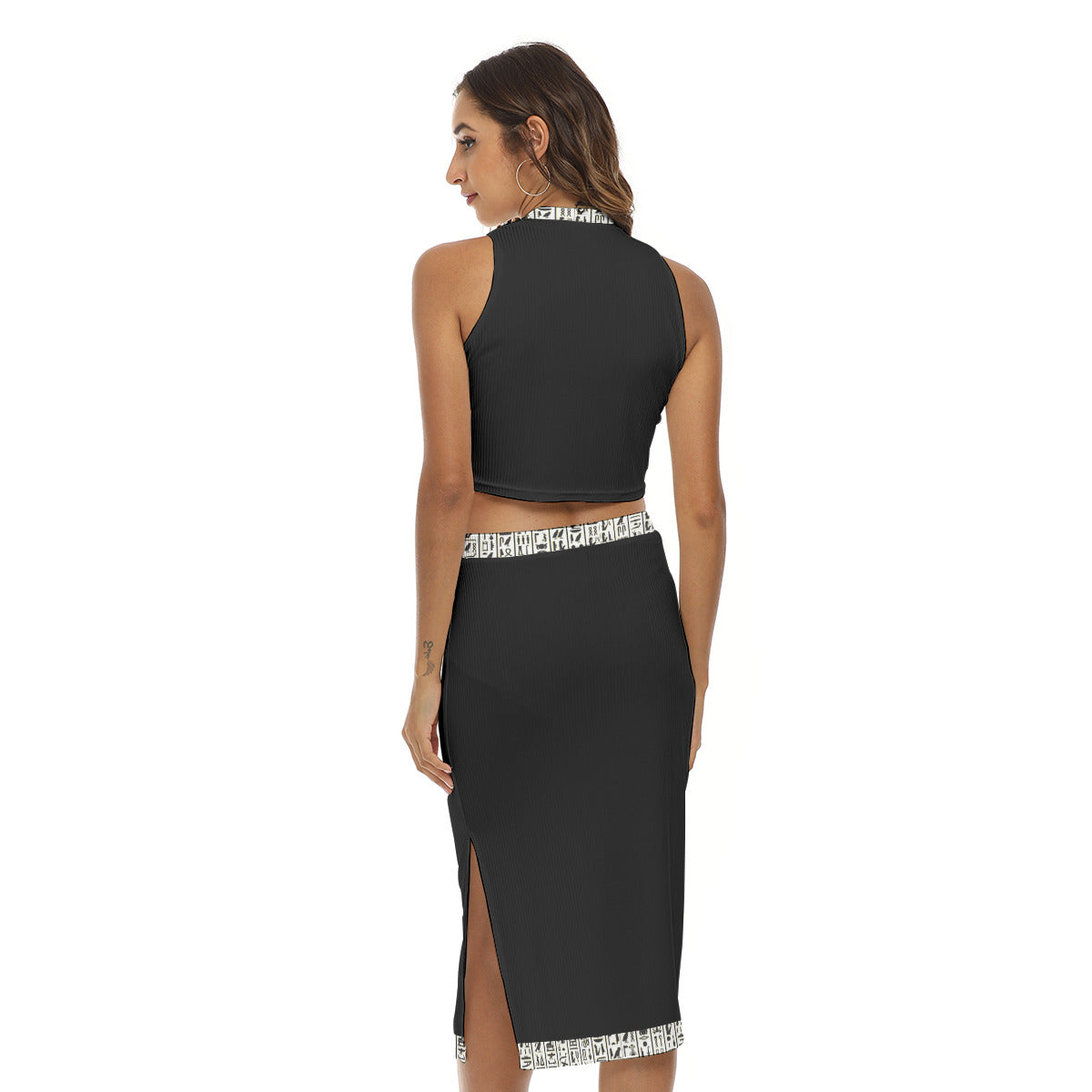 Hiero-Ankh Tank Top & Split High Skirt Set