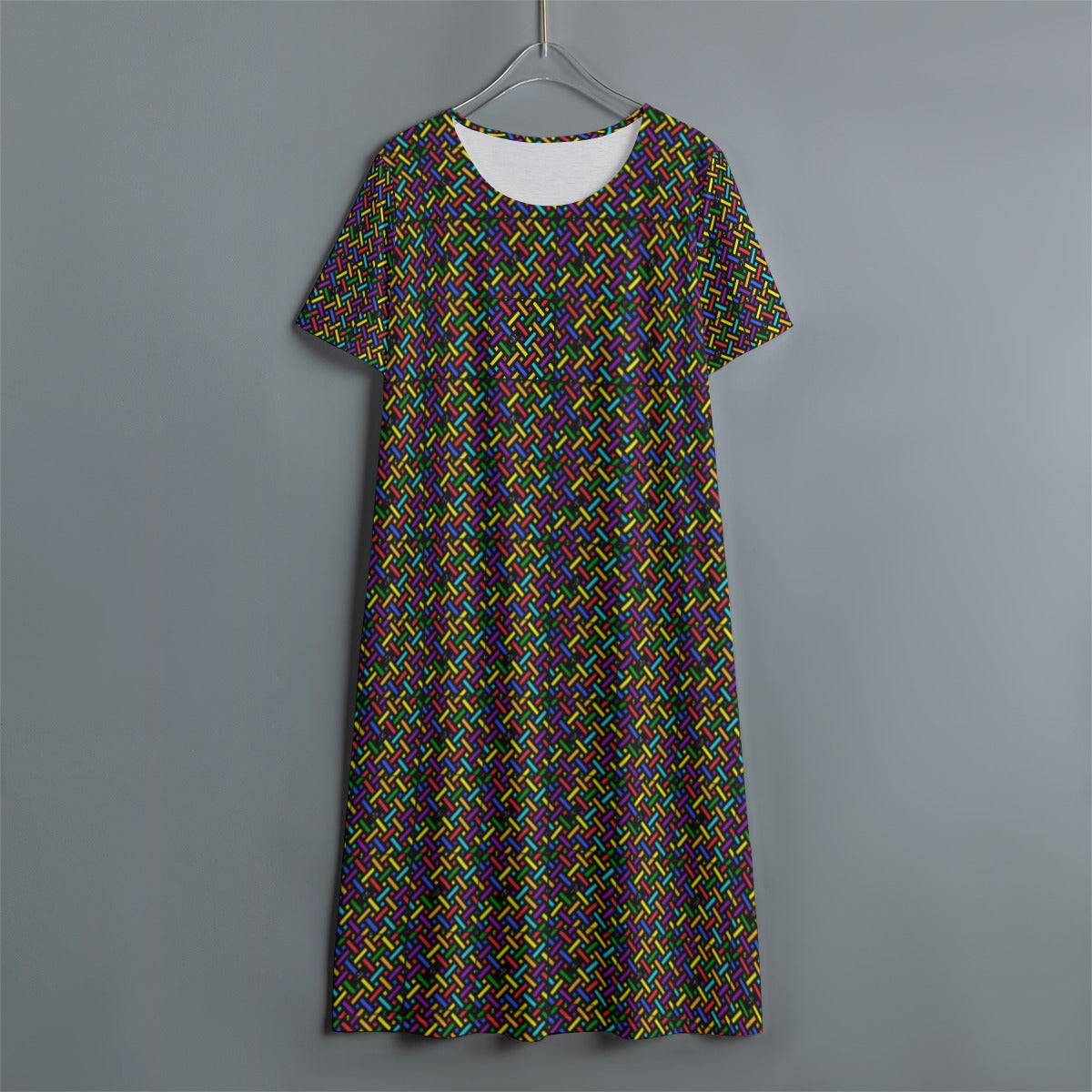 7 Colors Divine Women's Dress With Short Sleeves
