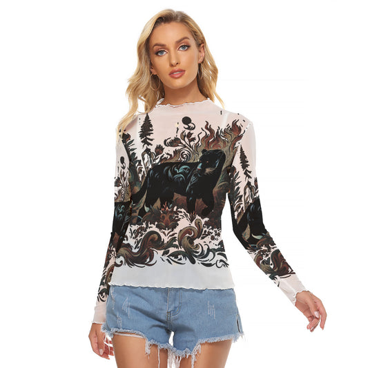 Women's Mesh T-Shirt with La Pantera Print