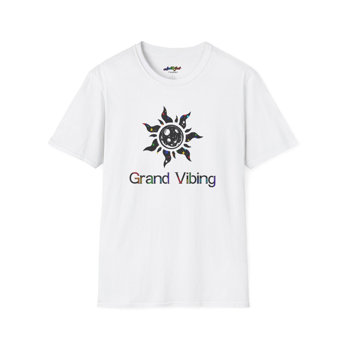 Grand Vibing Unisex Softstyle T-Shirt - Boho Sun Graphic Tee