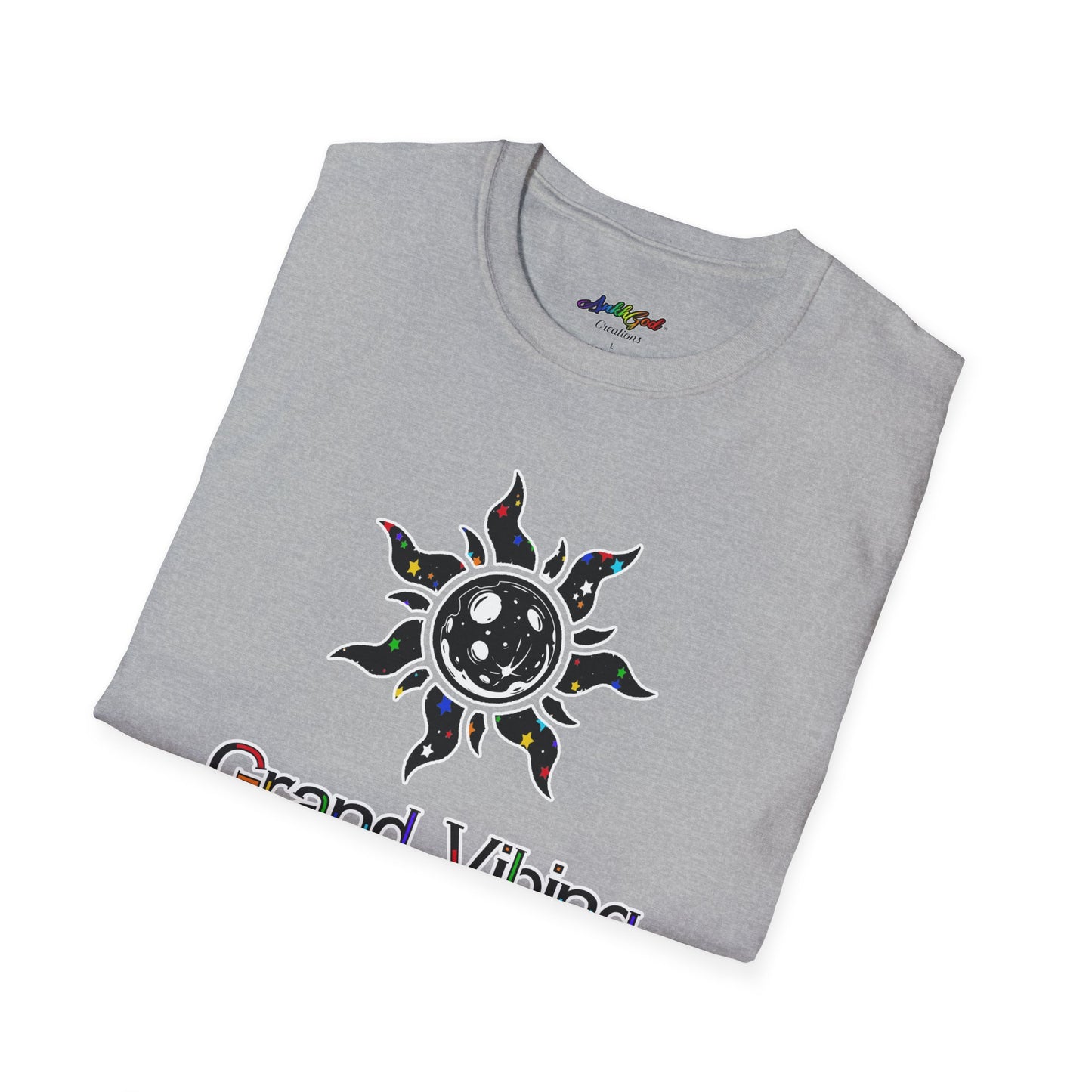Grand Vibing Unisex Softstyle T-Shirt - Boho Sun Graphic Tee