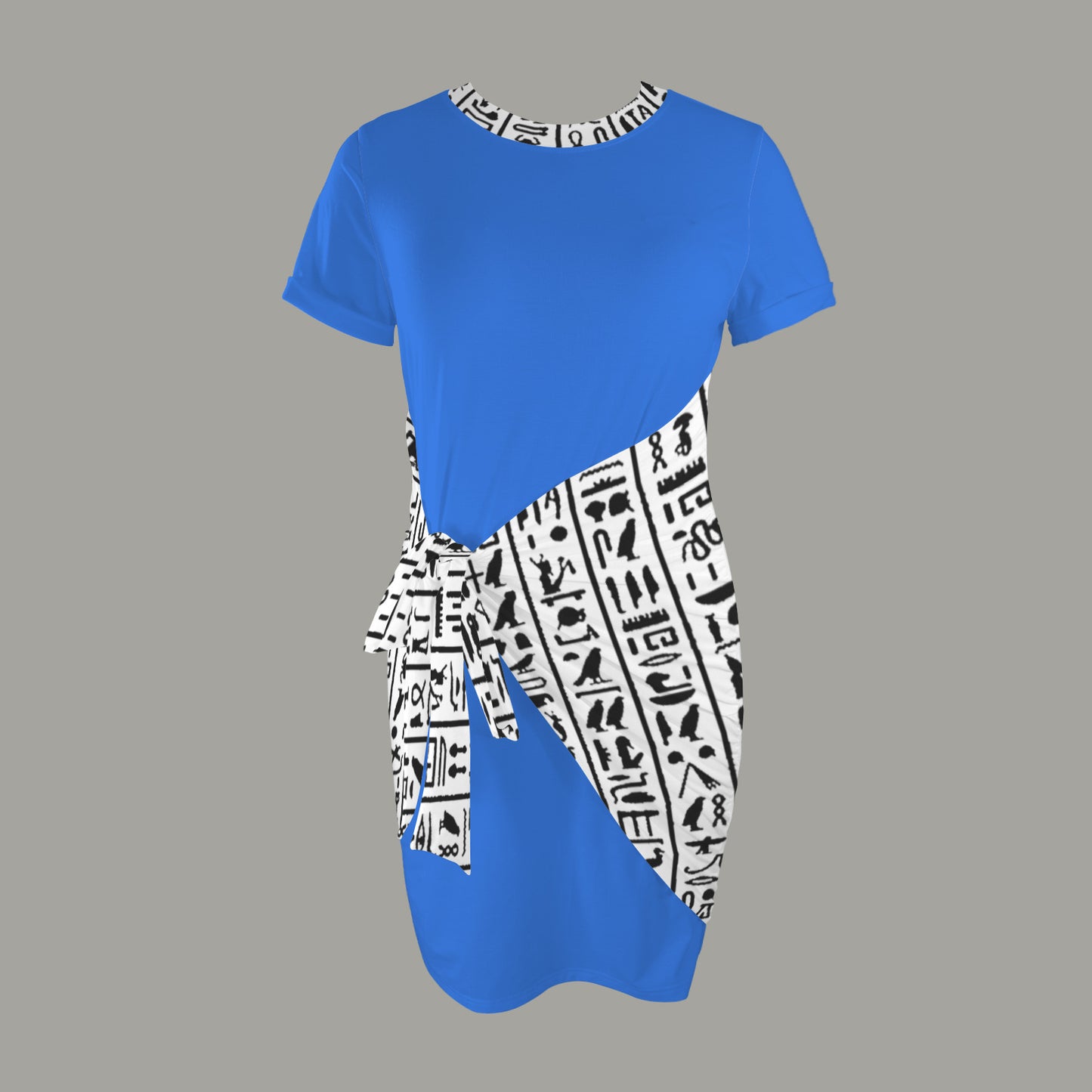 Hiero Tie Waist Dress - Blue