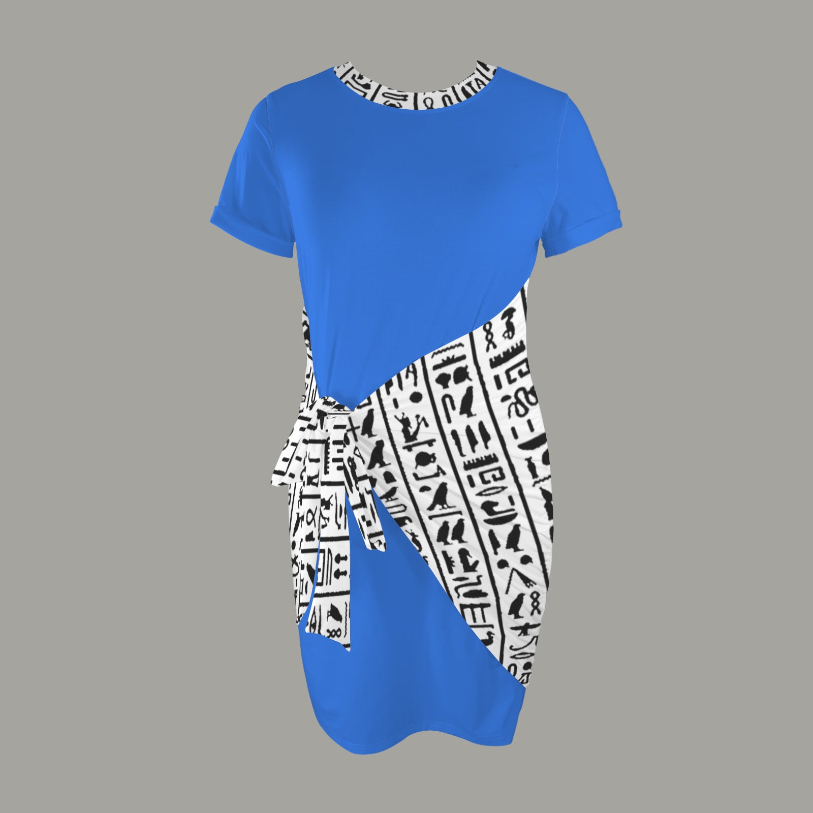 Hiero Tie Waist Dress - Blue