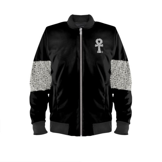 Hiero-Ankh Origins Reversible Silk Bomber Jacket