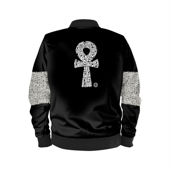 Hiero-Ankh Origins Reversible Silk Bomber Jacket